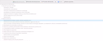 Apartados del simulador de la declaración de la Renta que hay que rellenar para obtener los resultados