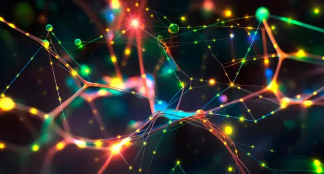 Ilustración colorida de un circuito de neuronas.