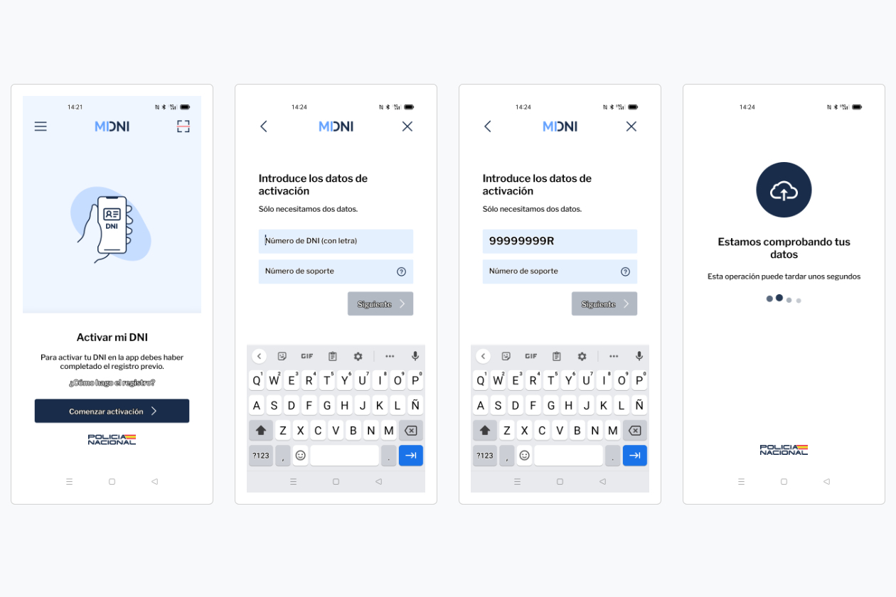 Los pasos a seguir para activar el DNI en la App.