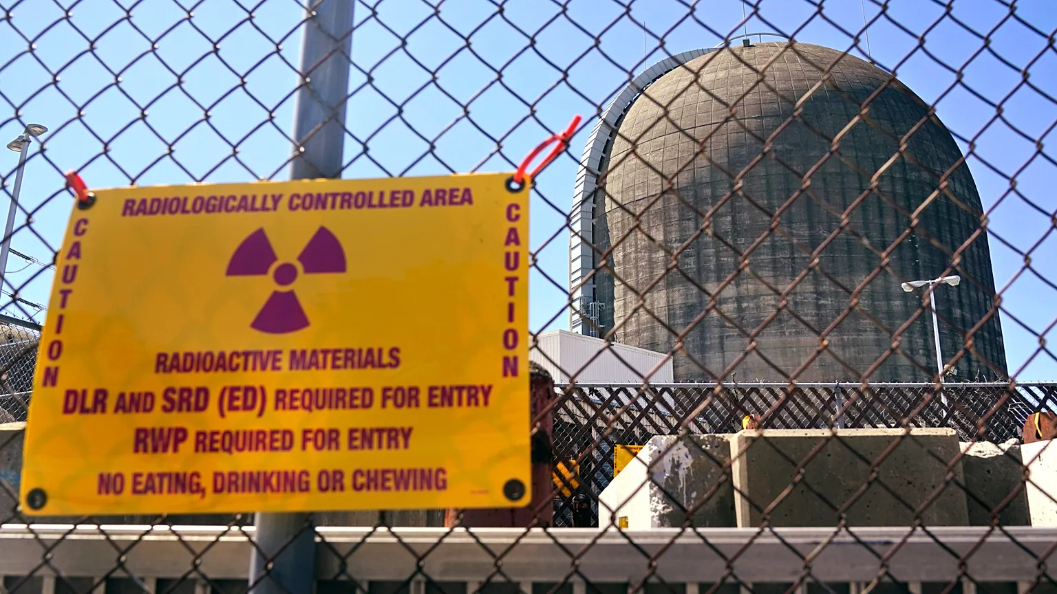A warning side outside a nuclear plant