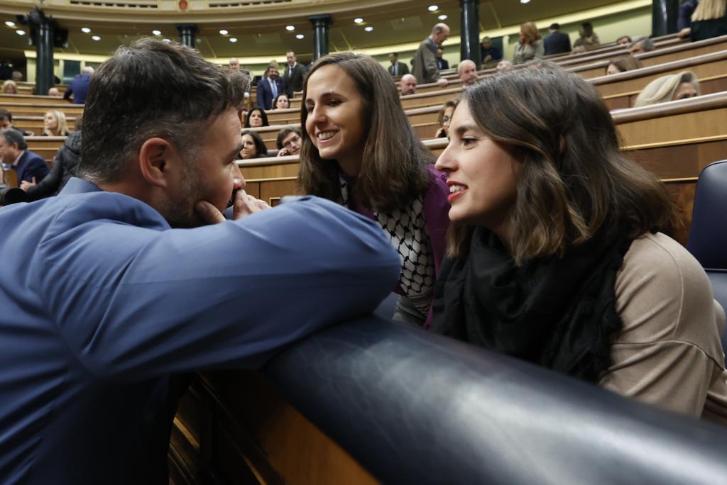 Rufián y Montero, en 2023, en el Congreso.