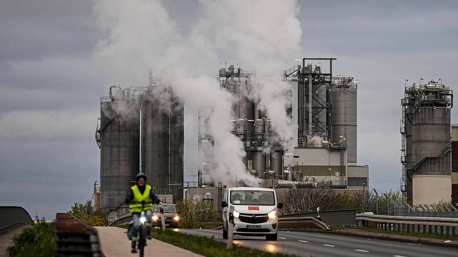 A view of Evonik chemical plant, in Wesseling, near Cologne, Germany, Wednesday, April 6, 2022.