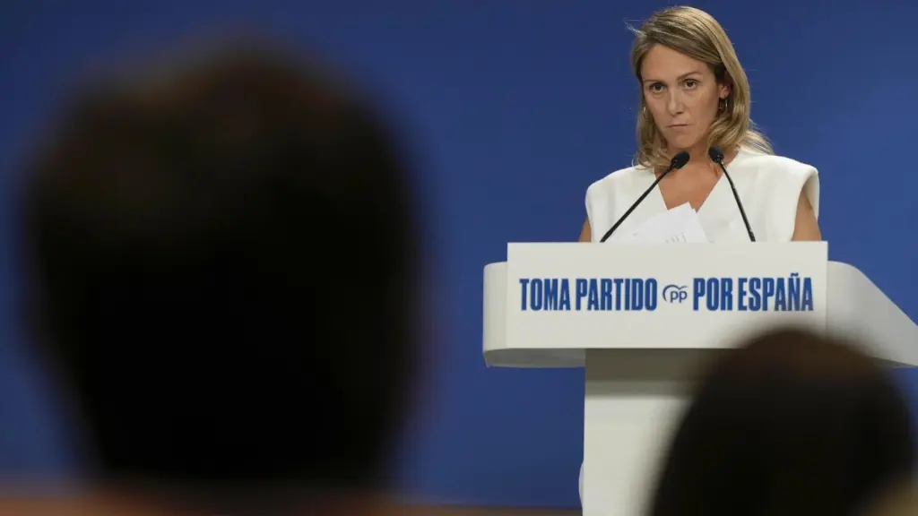 La vicesecretaria de Coordinación Sectorial del PP, Alma Ezcurra, durante una rueda de prensa en una fotografía de archivo.