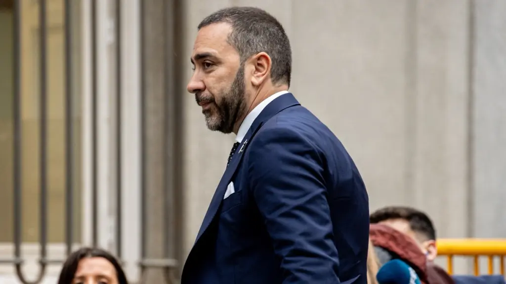 Víctor de Aldama, a su llegada al Tribunal Supremo para declarar como acusado.