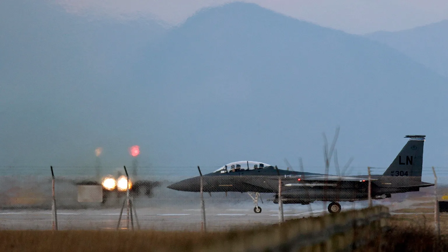 F-15 jet takes off at the NATO airbase in Aviano, Italy, Monday, March 21, 2011. 