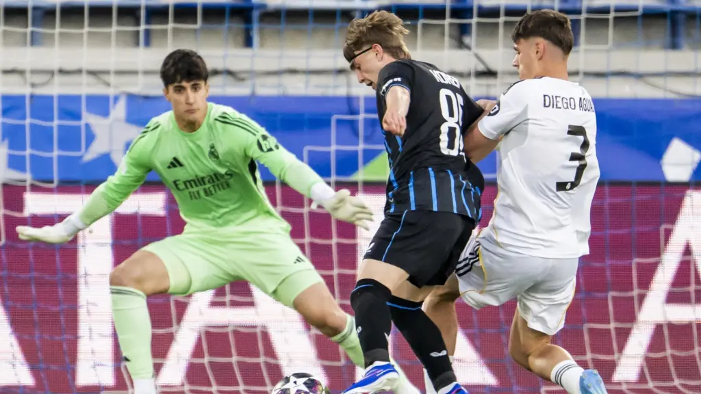 Javi Navarro y Diego Aguado, durante la final de la Youth League