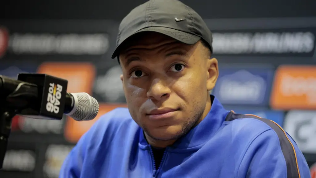 Kylian Mbappé, en la rueda de prensa de la selección francesa.
