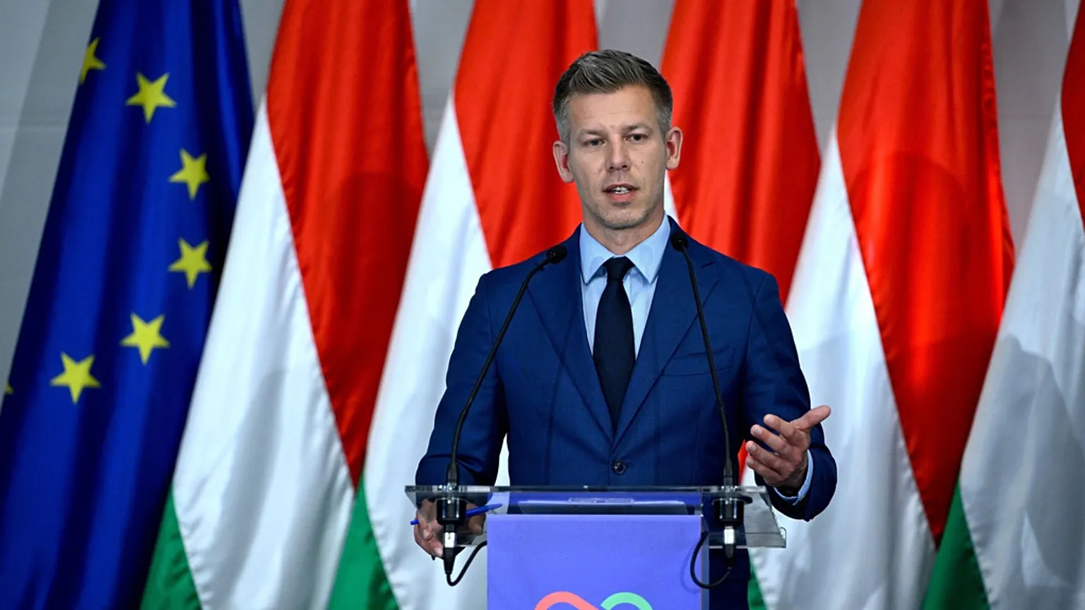 Prospective prime minister Péter Magyar attends a press conference in Budapest, Hungary, 20 April 2026
