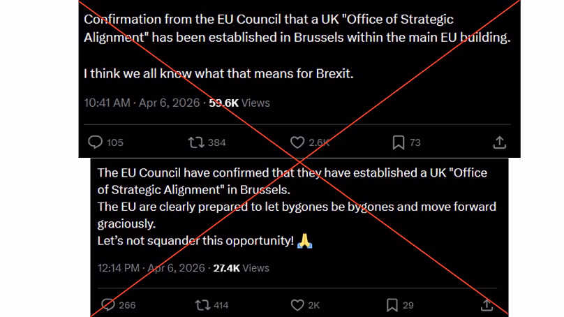 The posts allege that a new UK-EU office will effectively undo Brexit.