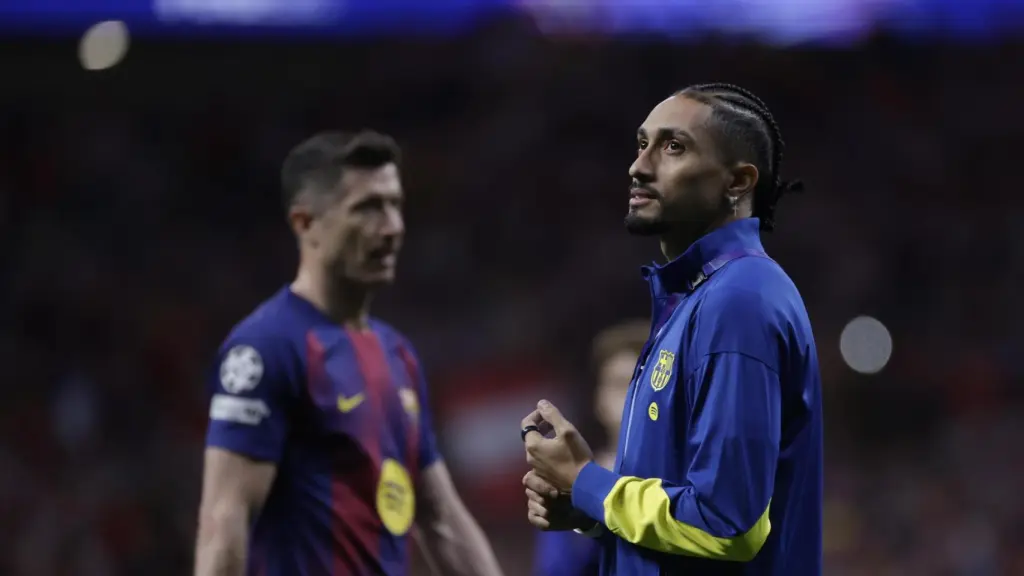 Raphinha, tras el partido entre Atlético y Barcelona en la Champions League