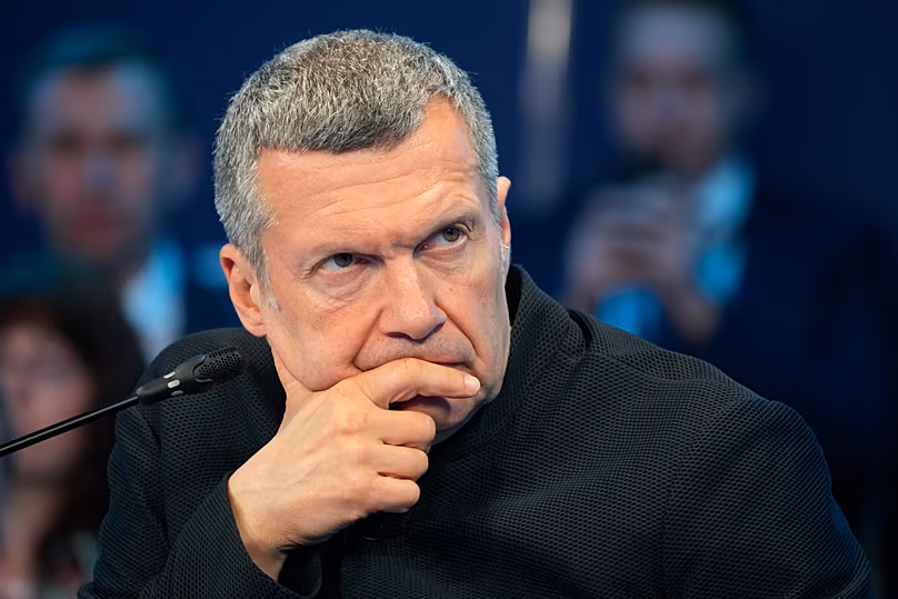 Russian TV presenter Vladimir Solovyov attends a panel session at the St. Petersburg International Economic Forum in St.Petersburg, 6 June, 2024