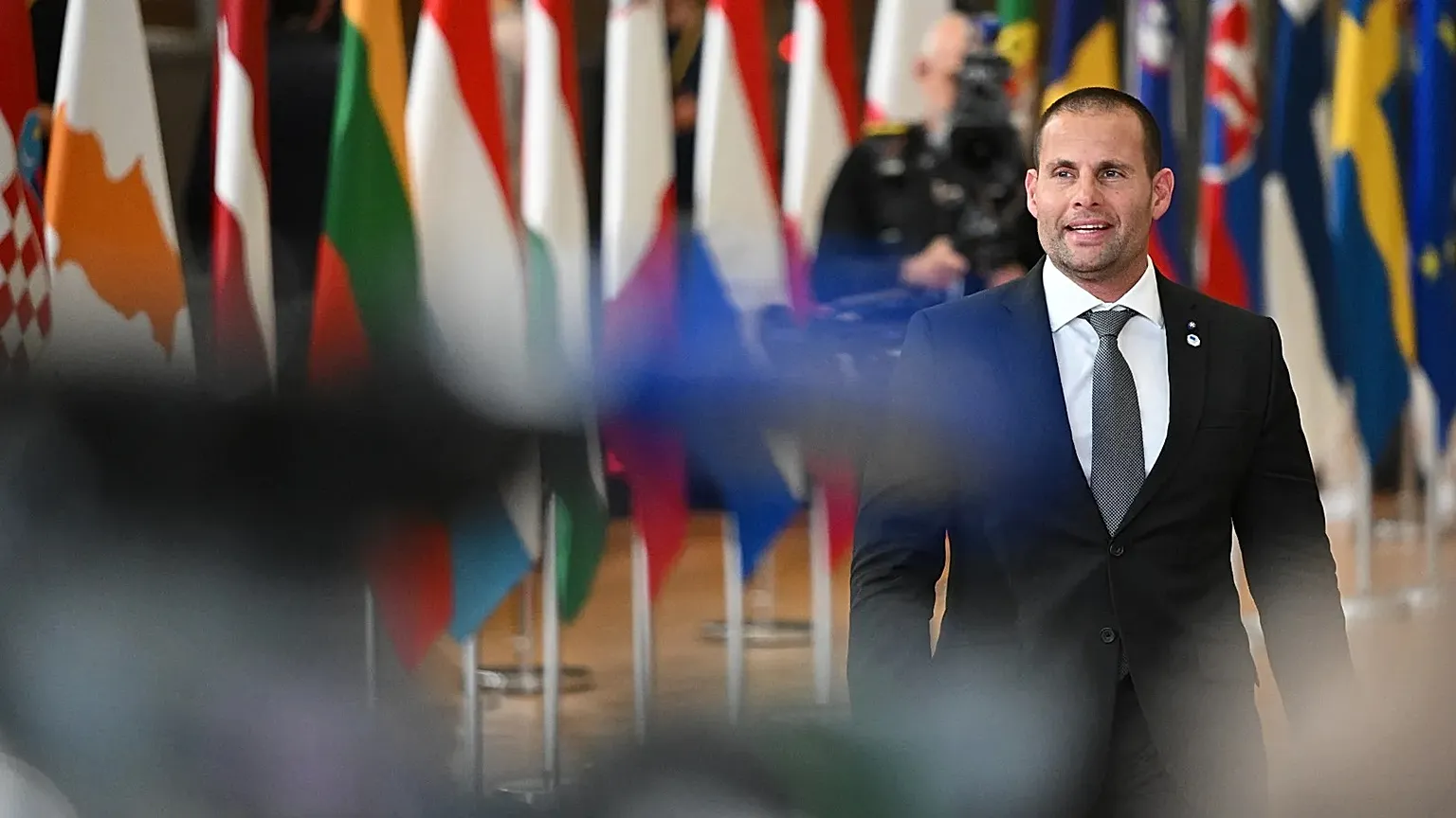 Malta's Prime Minister Robert Abela arrives for the EU summit in Brussels, Thursday, Jan. 22, 2026. (AP Photo/Harry Nakos)