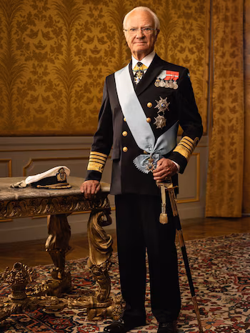 El rey Carlos Gustavo de Suecia en el nuevo retrato oficial. (Instagram @Kungahuset)