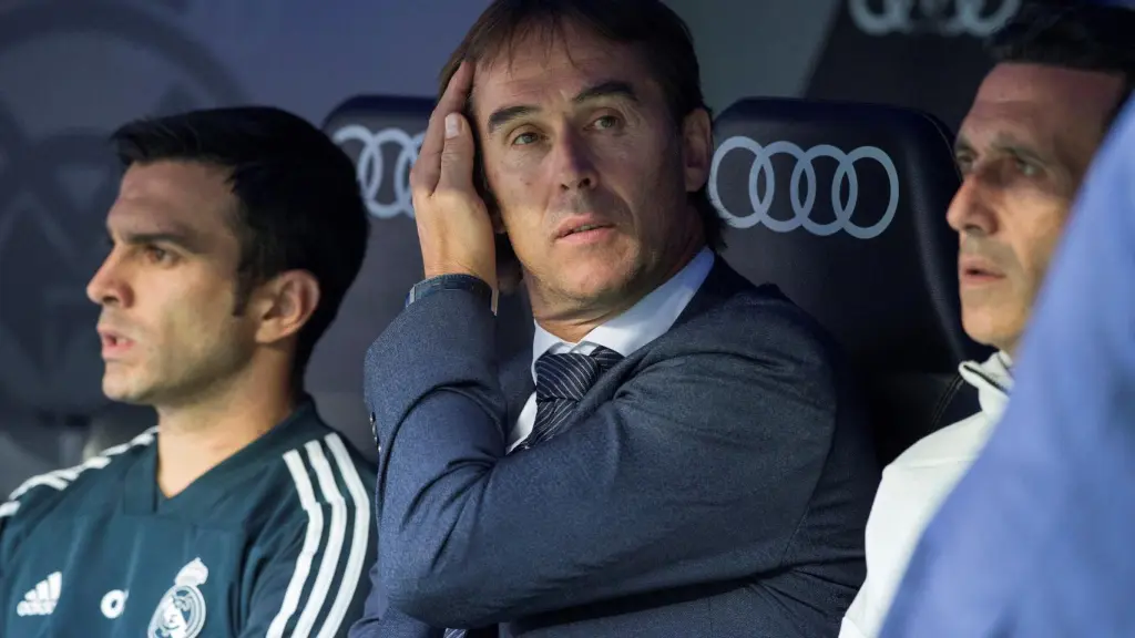Julen Lopetegui, en el banquillo del Real Madrid