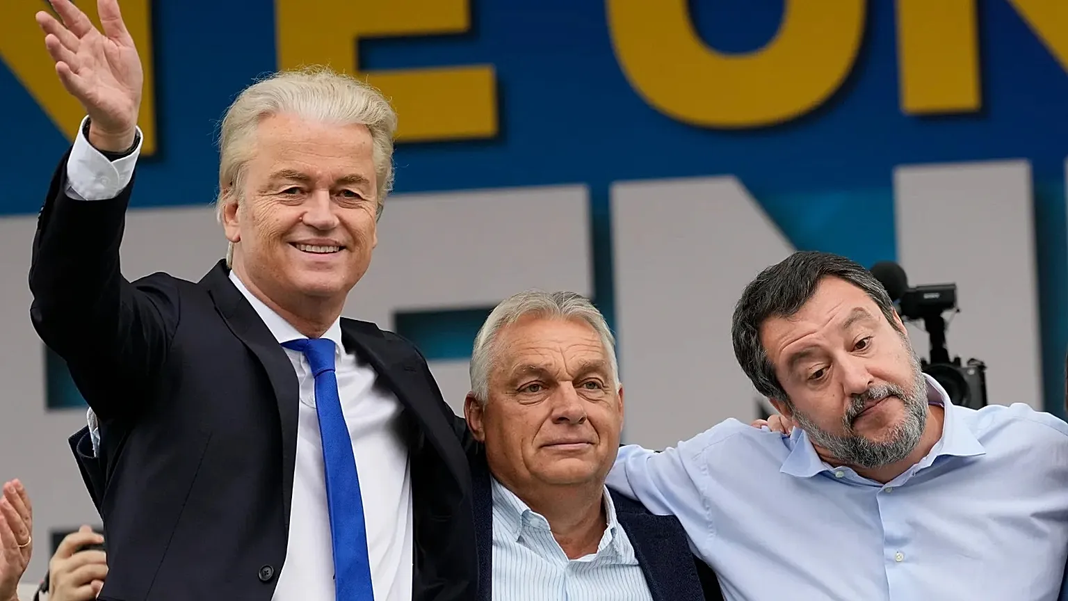 Viktor Orbán is among the ‘founding fathers’ of Patriots for Europe group in the European Parliament. Here with League's Matteo Salvini and Party for Freedom's Geert Wilders