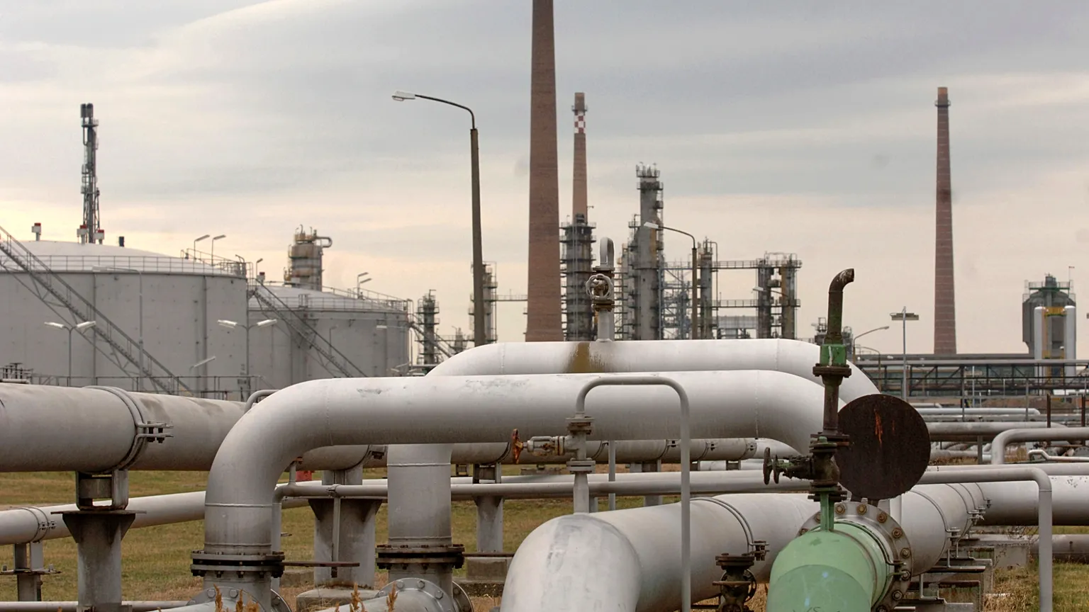 FILE - A general view of a pumping station at the end of the Druzhba oil pipeline in the east German refinery PCK in Schwedt, Wednesday, Jan. 10, 2007