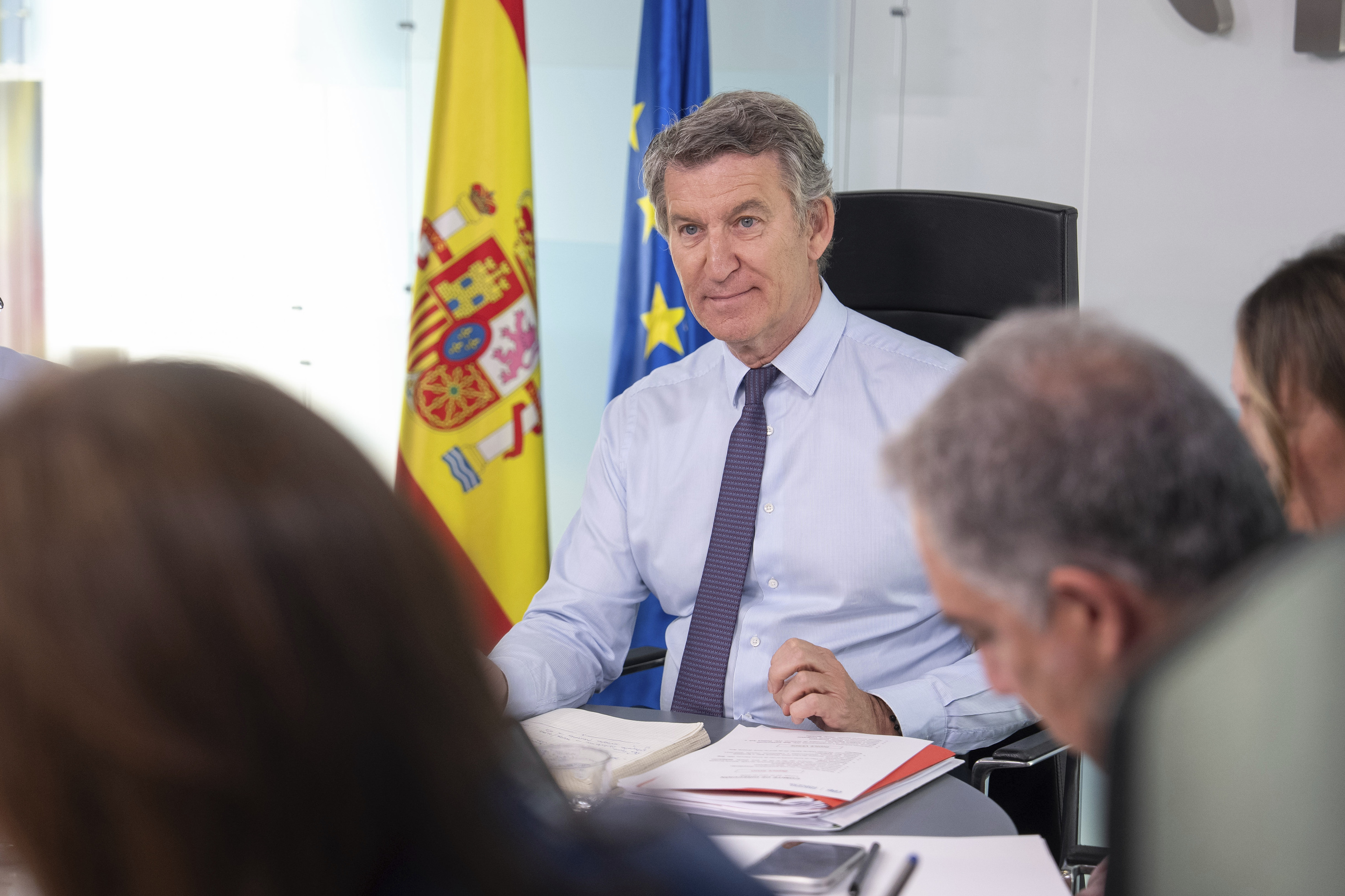El presidente del PP, Alberto Núñez Feijóo, ayer en el Comité de Dirección de su partido