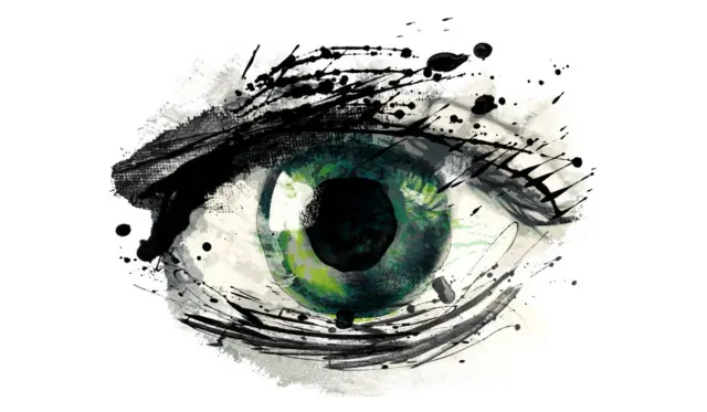 Dibujo de ojo verde
