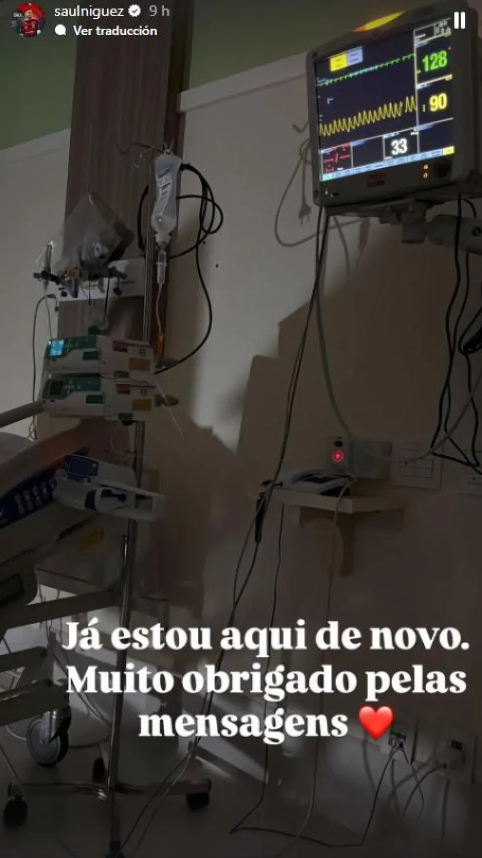 Mensaje de Saúl en Instagram.