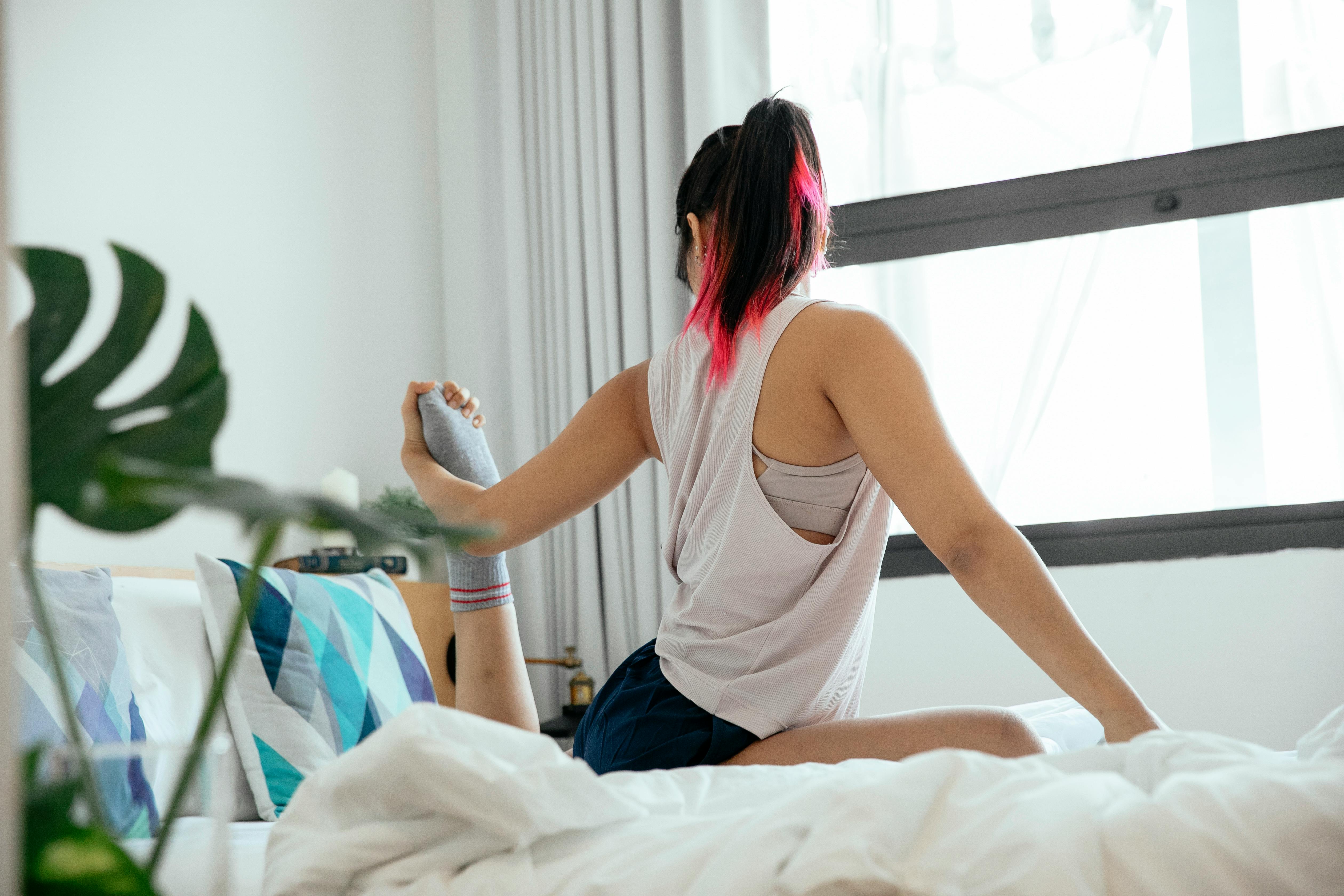Foto: Ejercicio en la cama. (Pexels)