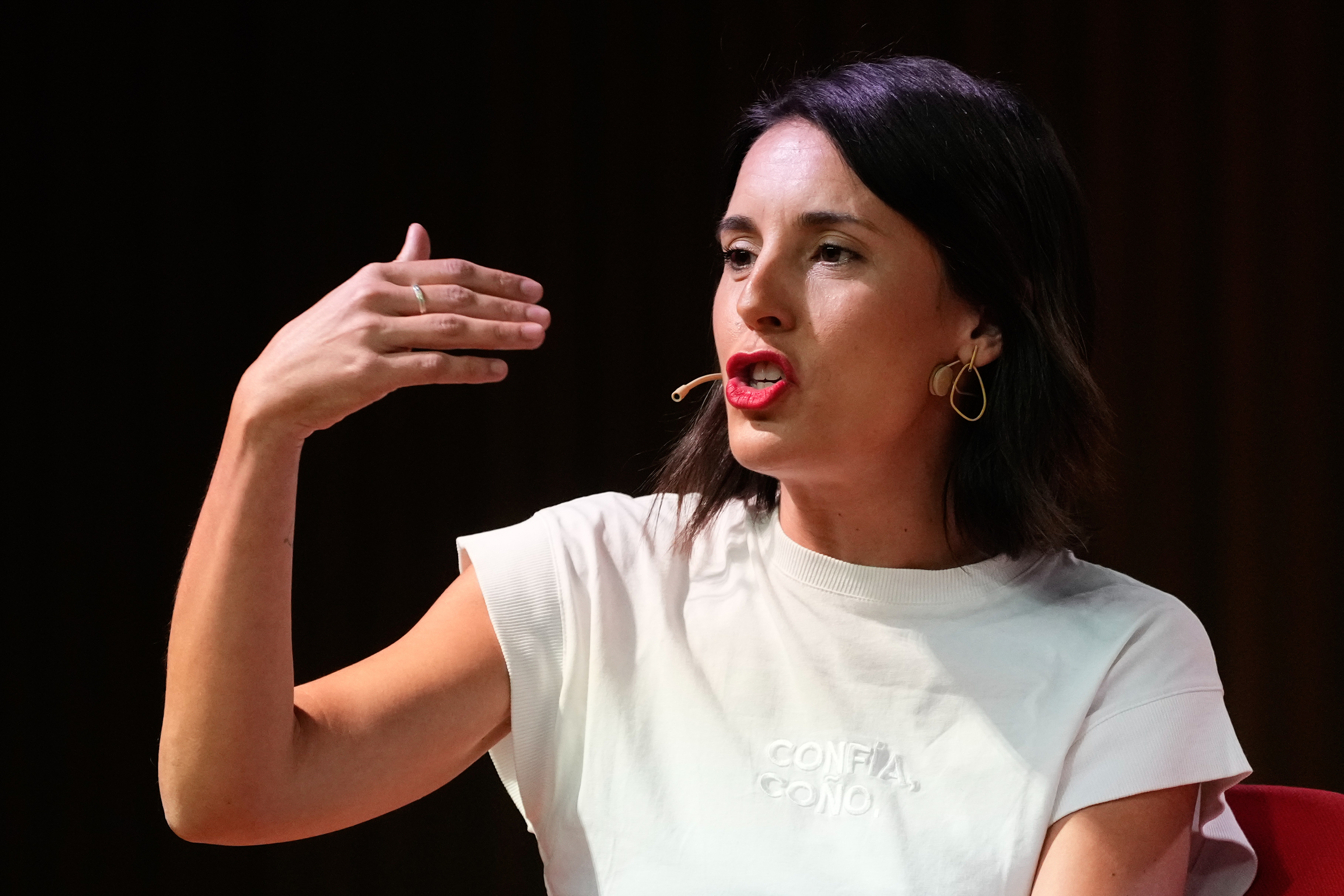 Irene Montero, de Podemos, en su charla con Rufián.