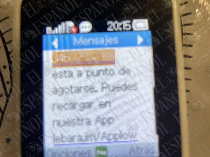 Aviso de falta de saldo en una de las 'cafeteras' de Koldo García.