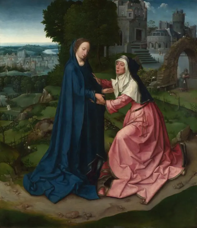 Un retablo del siglo XVI representa La Visitación a la Virgen por santa Isabel 