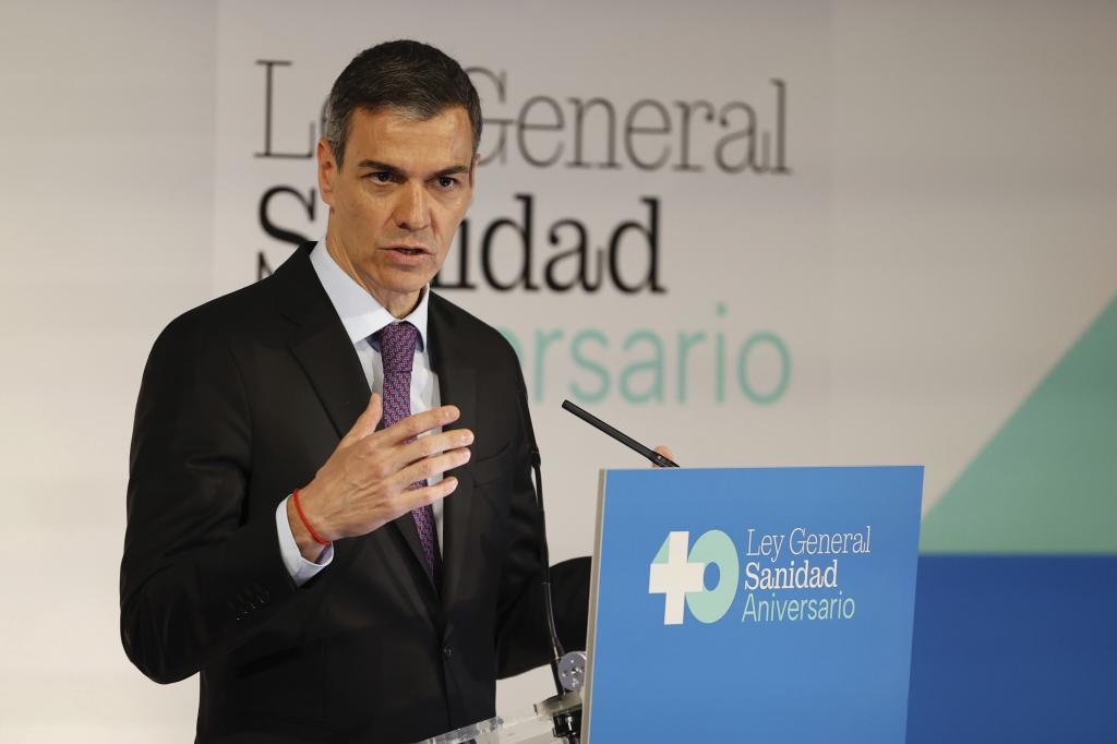 Pedro Sanchez, este lunes, en un acto conmemorativo del 40 aniversario de la Ley General de Sanidad.