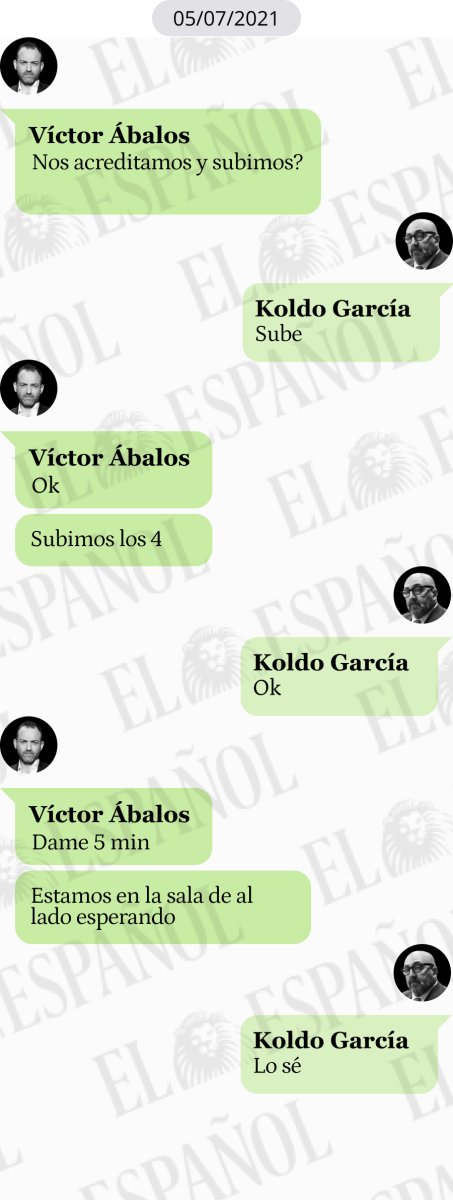 Conversación entre Koldo García y Víctor Ábalos en julio de 2021