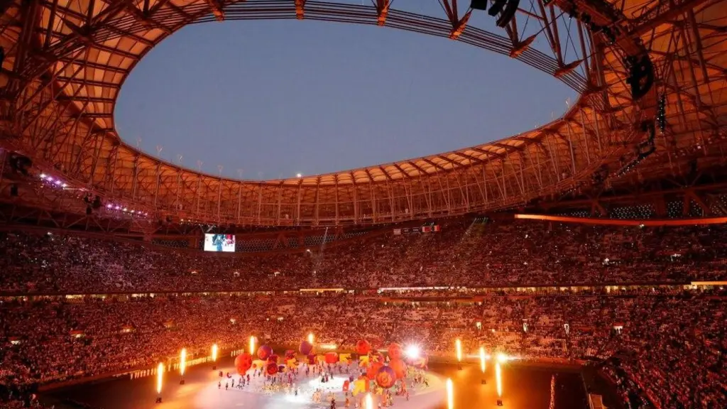 Acto antes de la final del Mundial de 2022.