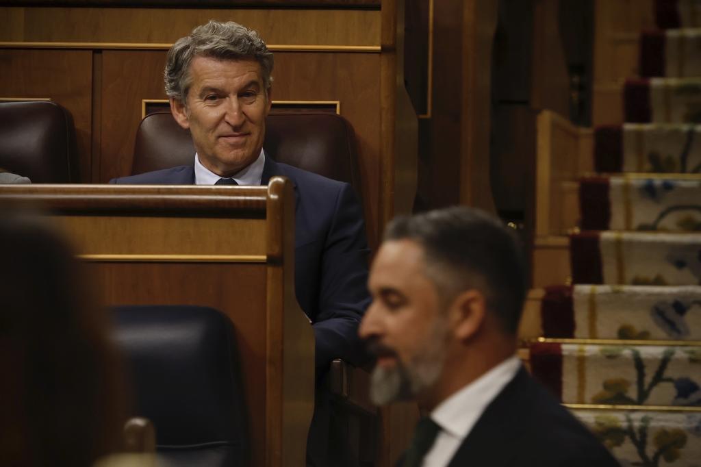 Feijóo y Abascal, en el Congreso.
