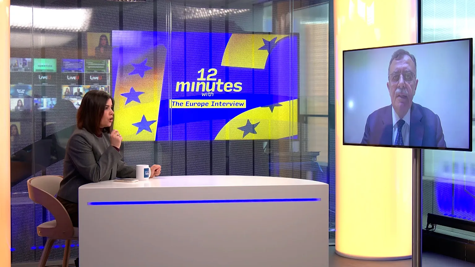 Euronews' Maria Tadeo with Abdullah Mohtadi, exiled leader of the Komala Party of Iranian Kurdistan. 