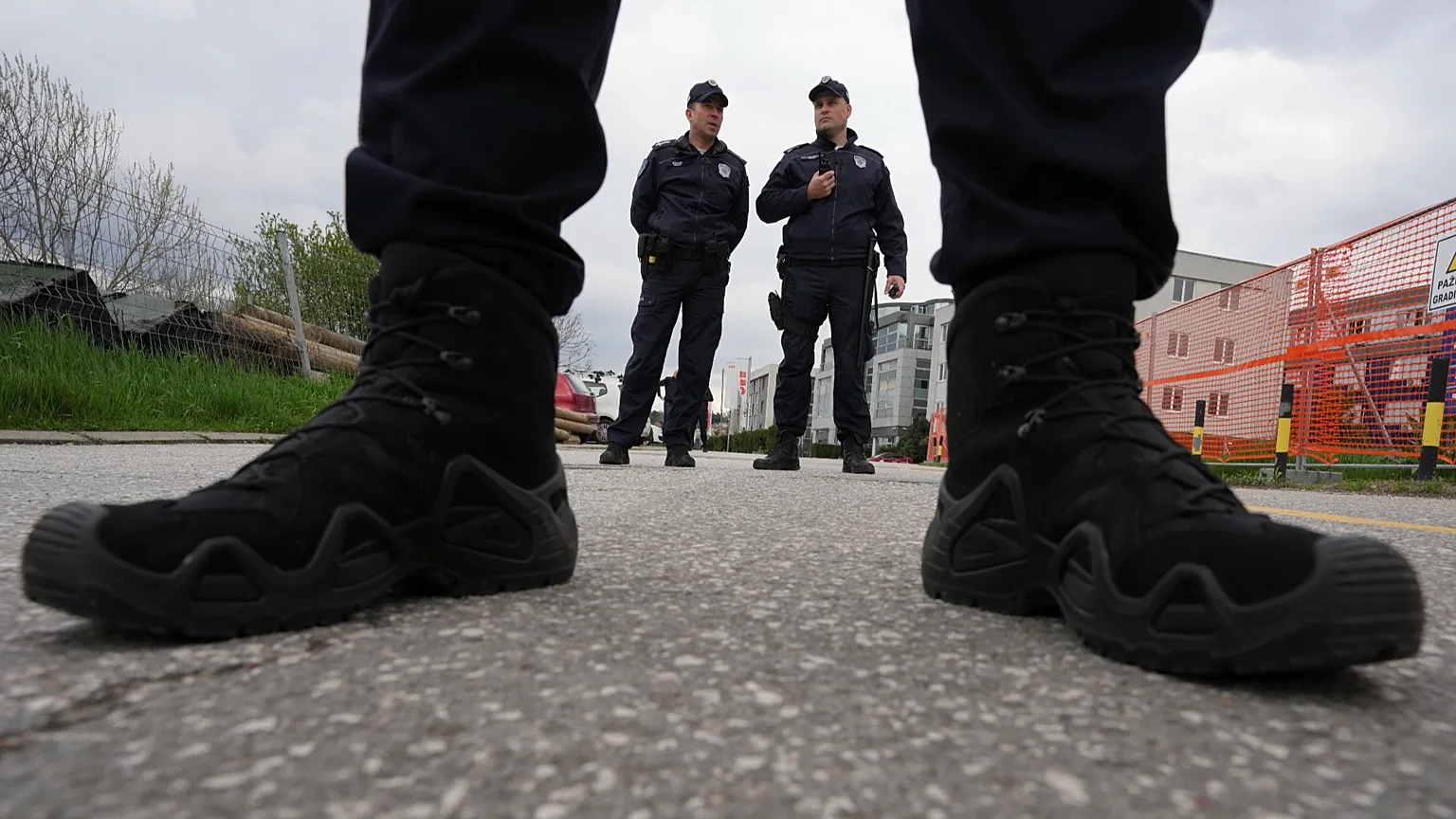 FILE: Serbian police officers stand on guard in Belgrade, Serbia, 29 March 2025