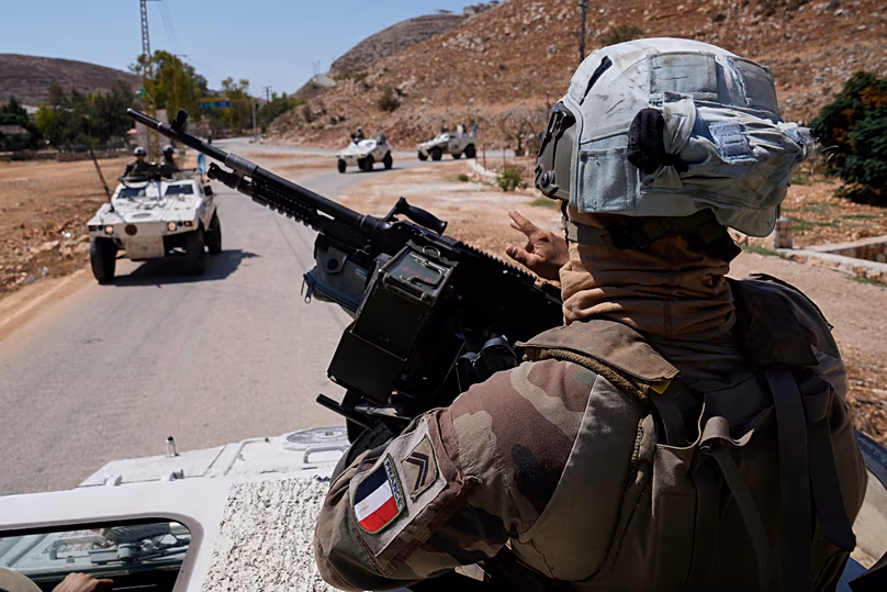 French UN peacekeepers patrol the Suluki Valley in south Lebanon, 20 August, 2025
