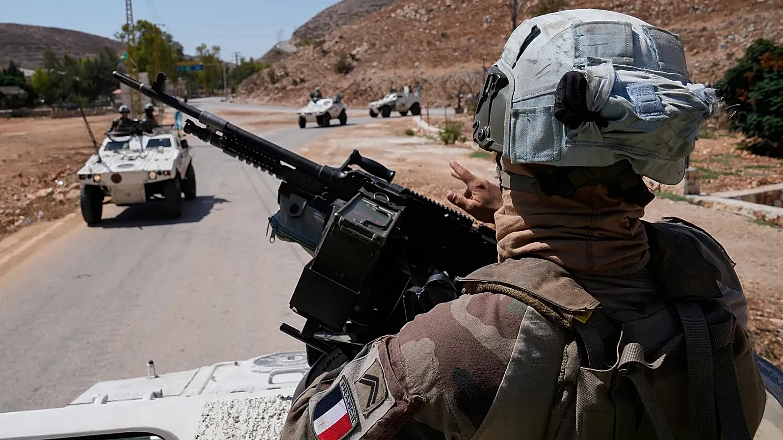 French UN peacekeepers patrol at the Suluki Valley in south Lebanon, 20 August, 2025