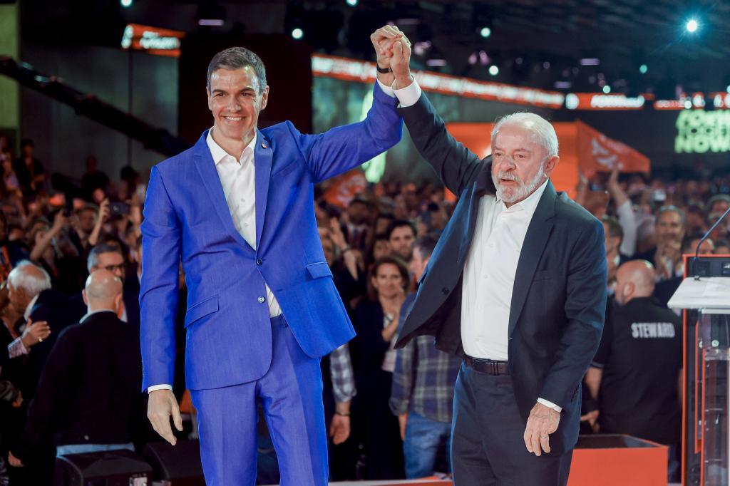 Pedro Sánchez y Lula da Silva, en la GPM de Barcelona.