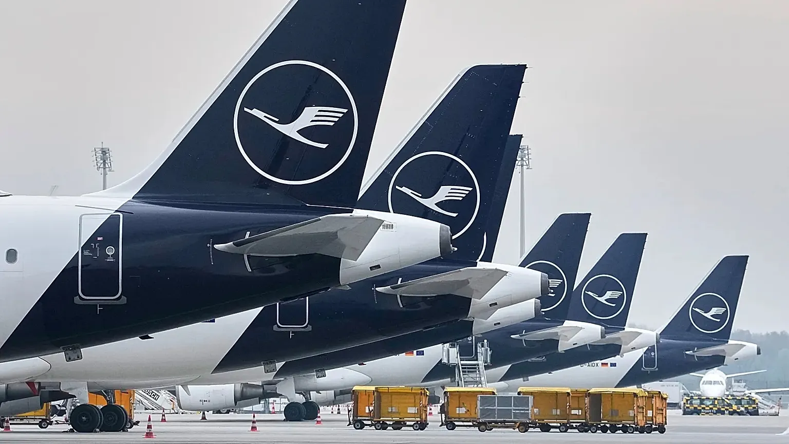 Lufthansa aircraft parked at Munich Airport, 13 April, 2026