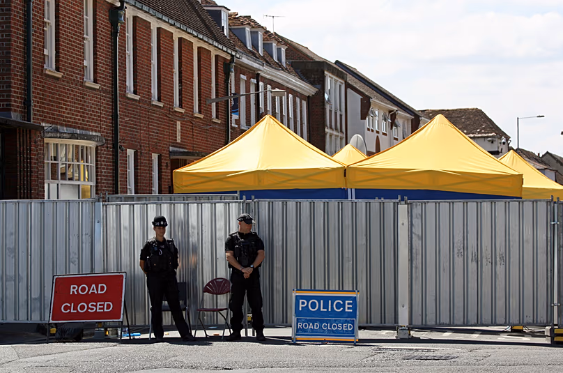 Police officers on duty in Salisbury as the investigation into the Novichok poisonings continues, 10 July, 2018