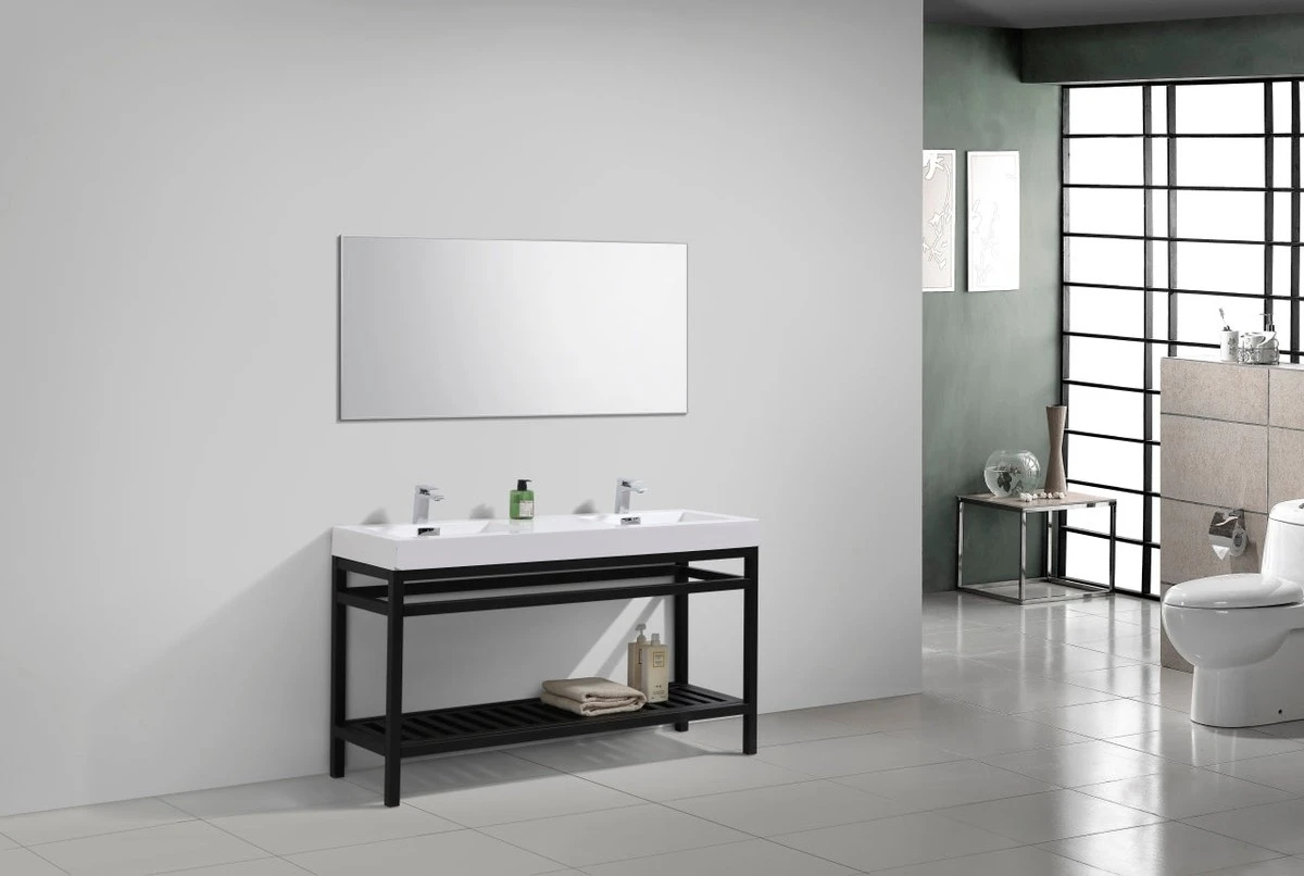 Adiós al mueble de baño de doble lavabo: el truco de la consola abierta - image 1