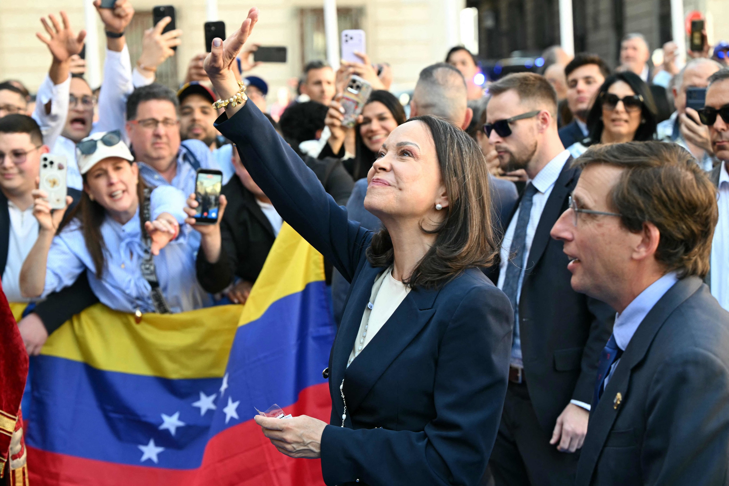 María Corina Machado, en Madrid, con el alcalde José Luis Martinez-Almeida.