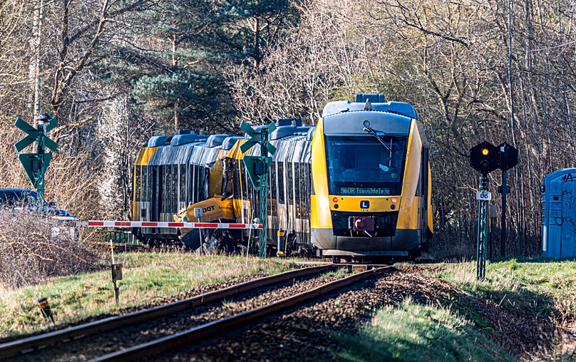 The scene after two trains collided north of Copenhagen, 23 April, 2026