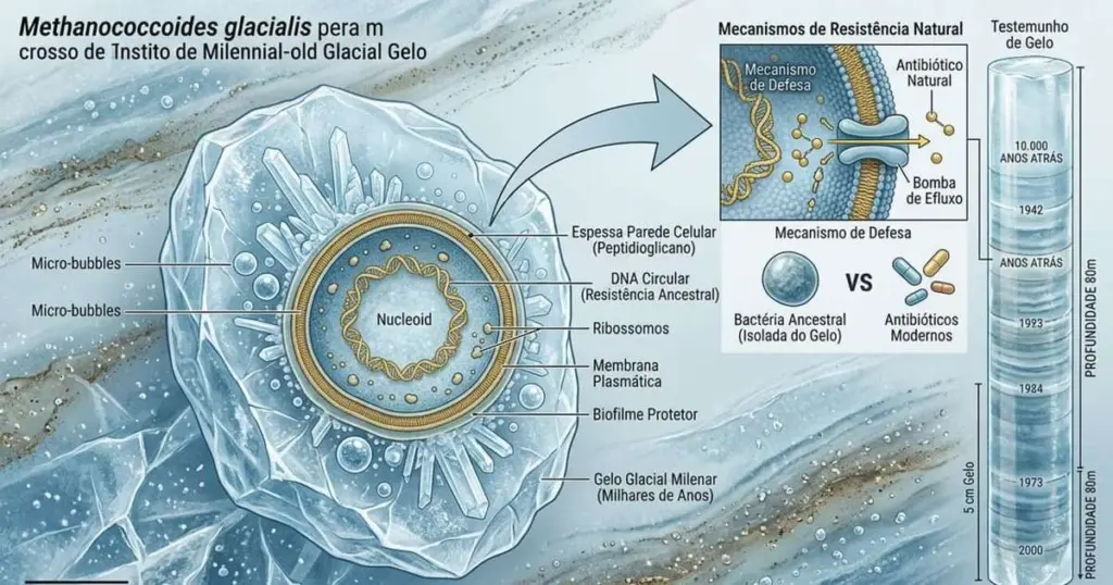Bactera de 5.000 años resurgió del hielo con resistencia a antibióticos modernos