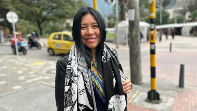 Juliana Domico, fotografiada en el centro de Bogotá.