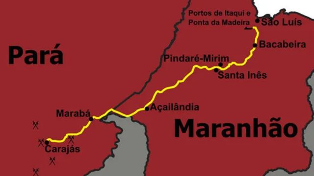 Ruta de la Estrada de Ferro Carajás. (Fuente: VALE)