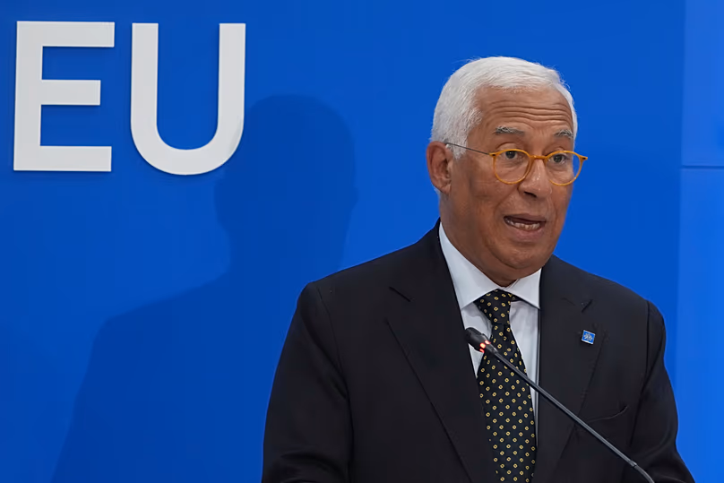 European Council President António Costa speaks during a press conference after the EU Summit in Nicosia, 24 April, 2026