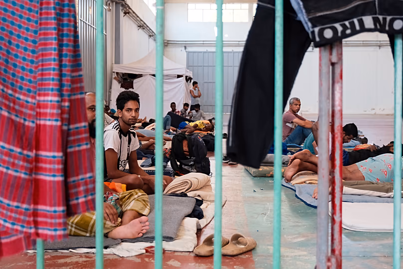 Migrants who arrived recently at the island of Crete, 19 August, 2025