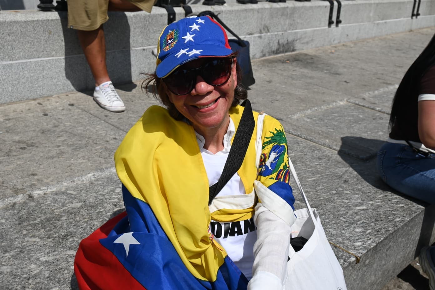 Maritza Robles, una de las venezolanas que ha acudido a apoyar a María Corina Machado en Madrid.