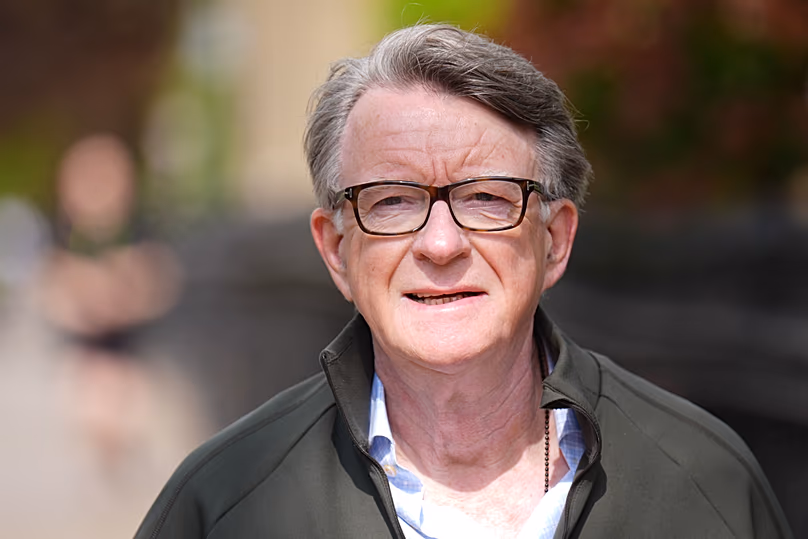 Lord Peter Mandelson taking his dog for a walk near his home in London, 21 April, 2026