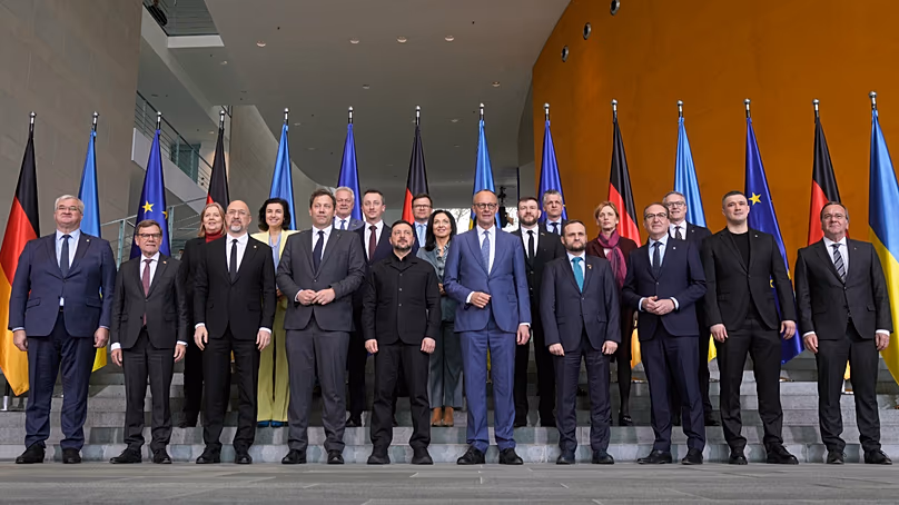 Group photo during the German-Ukrainian government consultations in Berlin on 14 April 2026
