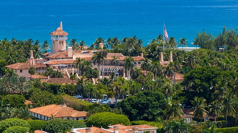 An aerial view of President Donald Trump's Mar-a-Lago club in Palm Beach, 31 August, 2022